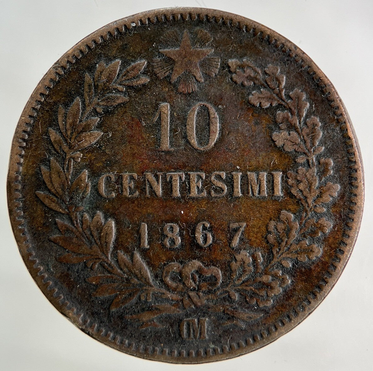 1867 Italy 10 Centesimi Coin | Fine Collectable Grade