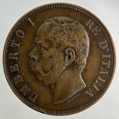 1893 Italy 10 Centesimi Coin | Fine Collectable Grade