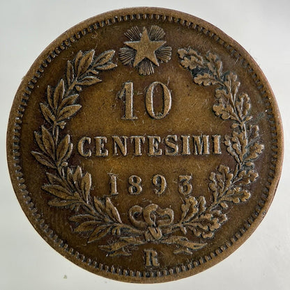 1893 Italy 10 Centesimi Coin | Fine Collectable Grade
