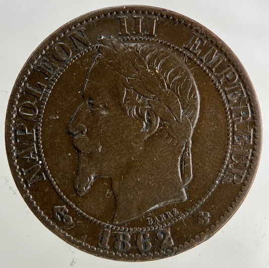 1862 France 5 Centimes Coin | Fine Collectable Grade