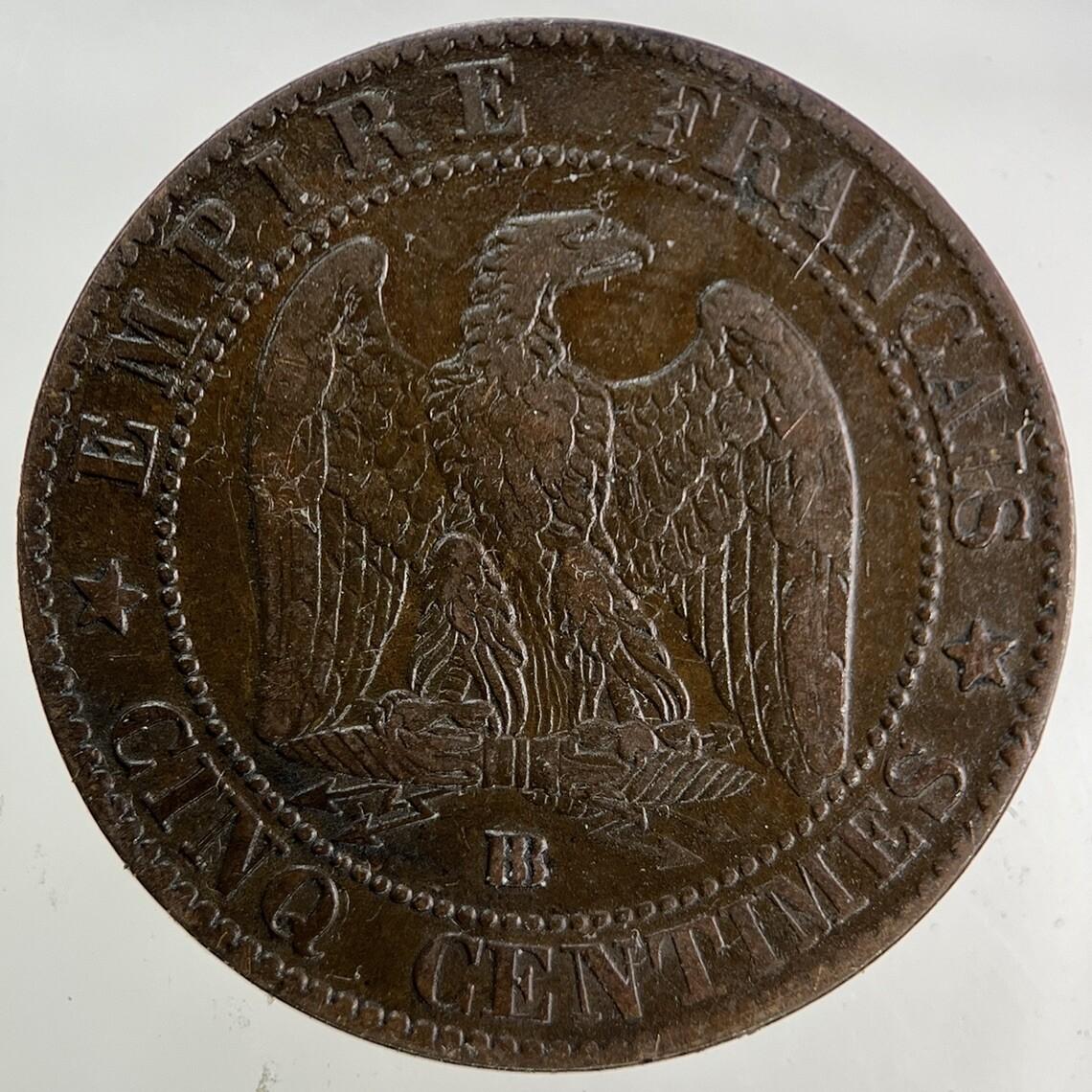 1862 France 5 Centimes Coin | Fine Collectable Grade