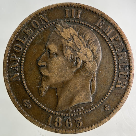 1863 France 10 Centimes Coin | Very High Grade