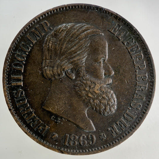 1869 Brazil 20 Reis Coin | Very High Grade