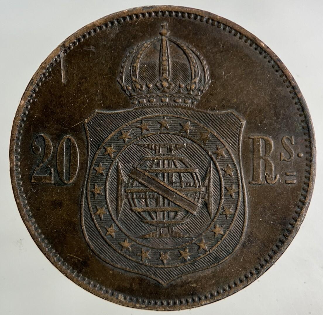 1869 Brazil 20 Reis Coin | Very High Grade
