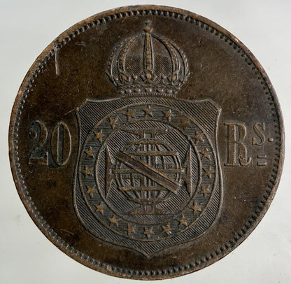 1869 Brazil 20 Reis Coin | Very High Grade