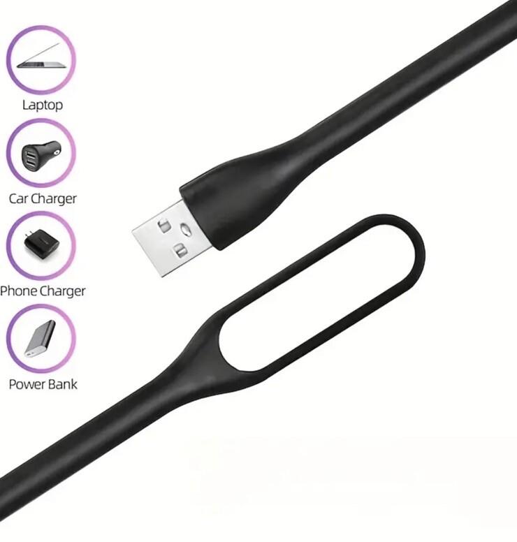 2 x Black Mini LED Night Reading Portable Travel Flexible Lights UK Stock