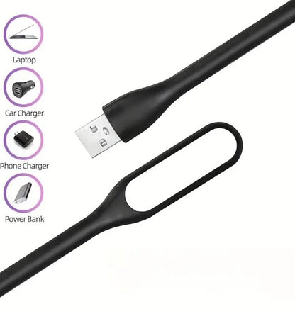 2 x Black Mini LED Night Reading Portable Travel Flexible Lights UK Stock