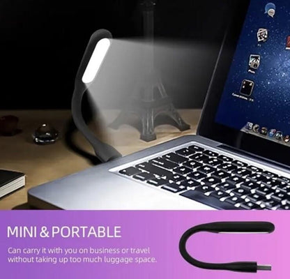 2 x Black Mini LED Night Reading Portable Travel Flexible Lights UK Stock