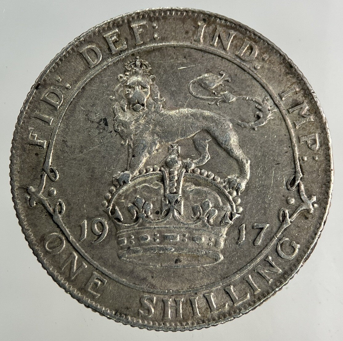 1917 George V Shilling Silver Coin | Very High Grade