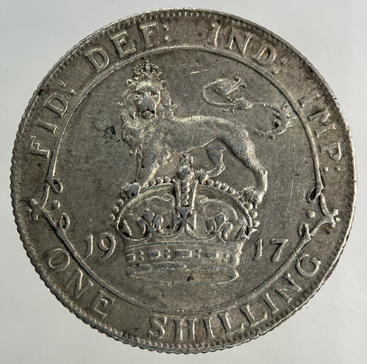 1917 George V Shilling Silver Coin | Very High Grade
