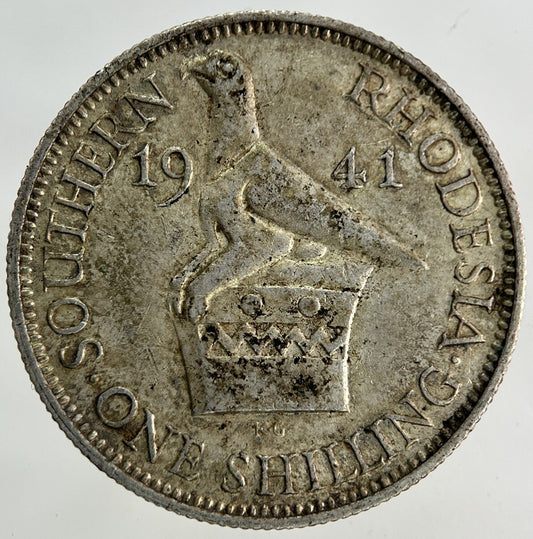 1941 Africa Rhodesia One Shilling Silver Coin | Very High Grade