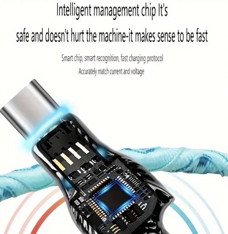 White Glowing Dragon USB A To Type C Cable 100W Fast Charger Data Transfer 1M