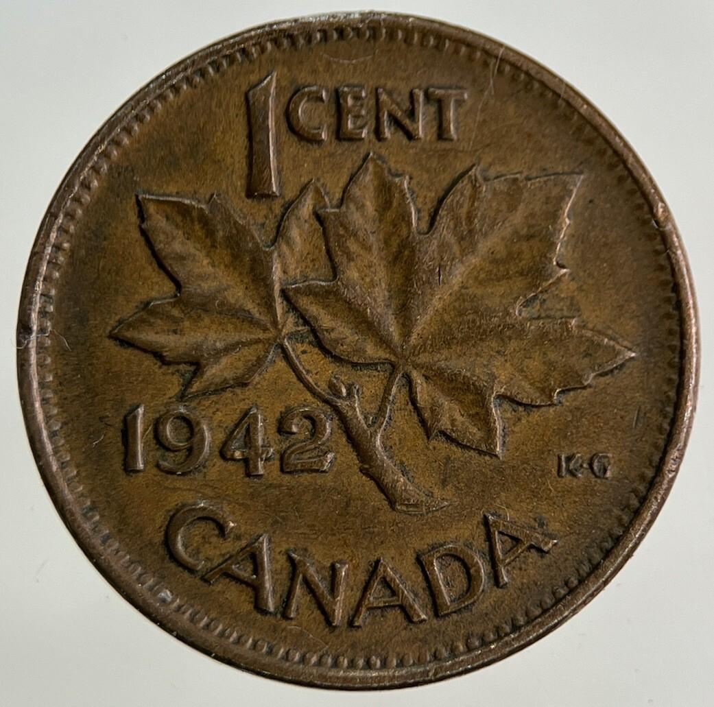 1942 Canada One Cent Coin | Fine Collectable Grade
