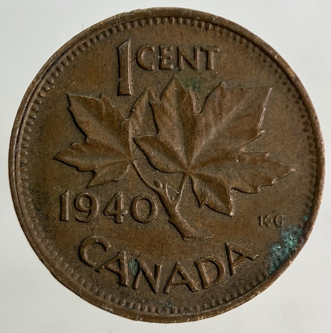1940 Canada One Cent Coin | Fine Collectable Grade
