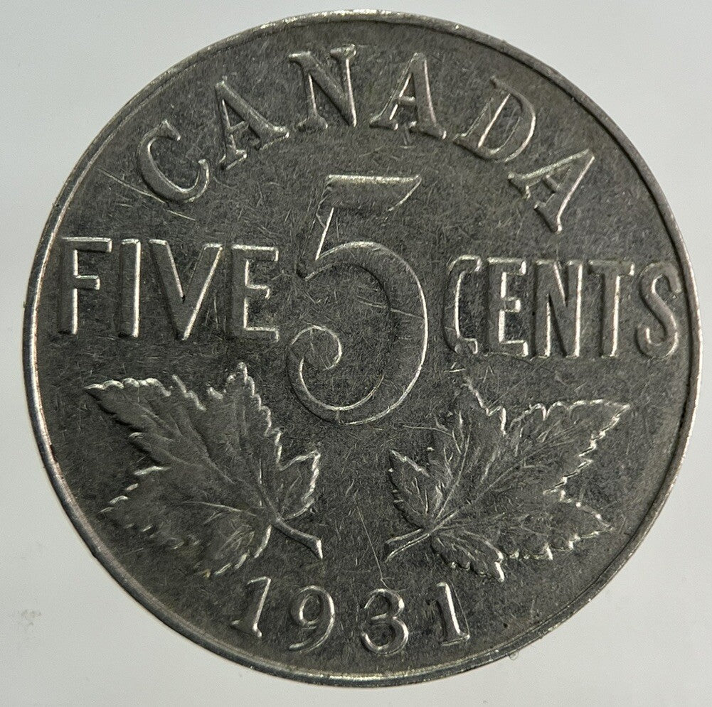 1931 Canada 5 Cents Coin | Fine Collectable Grade