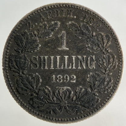 1892 South Africa 1 Shilling Silver Coin | Fine Collectable Grade
