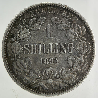 1894 South Africa 1 Shilling Silver Coin | Fine Collectable Grade