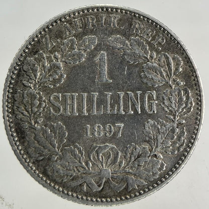 1897 South Africa 1 Shilling Silver Coin | Very High Grade