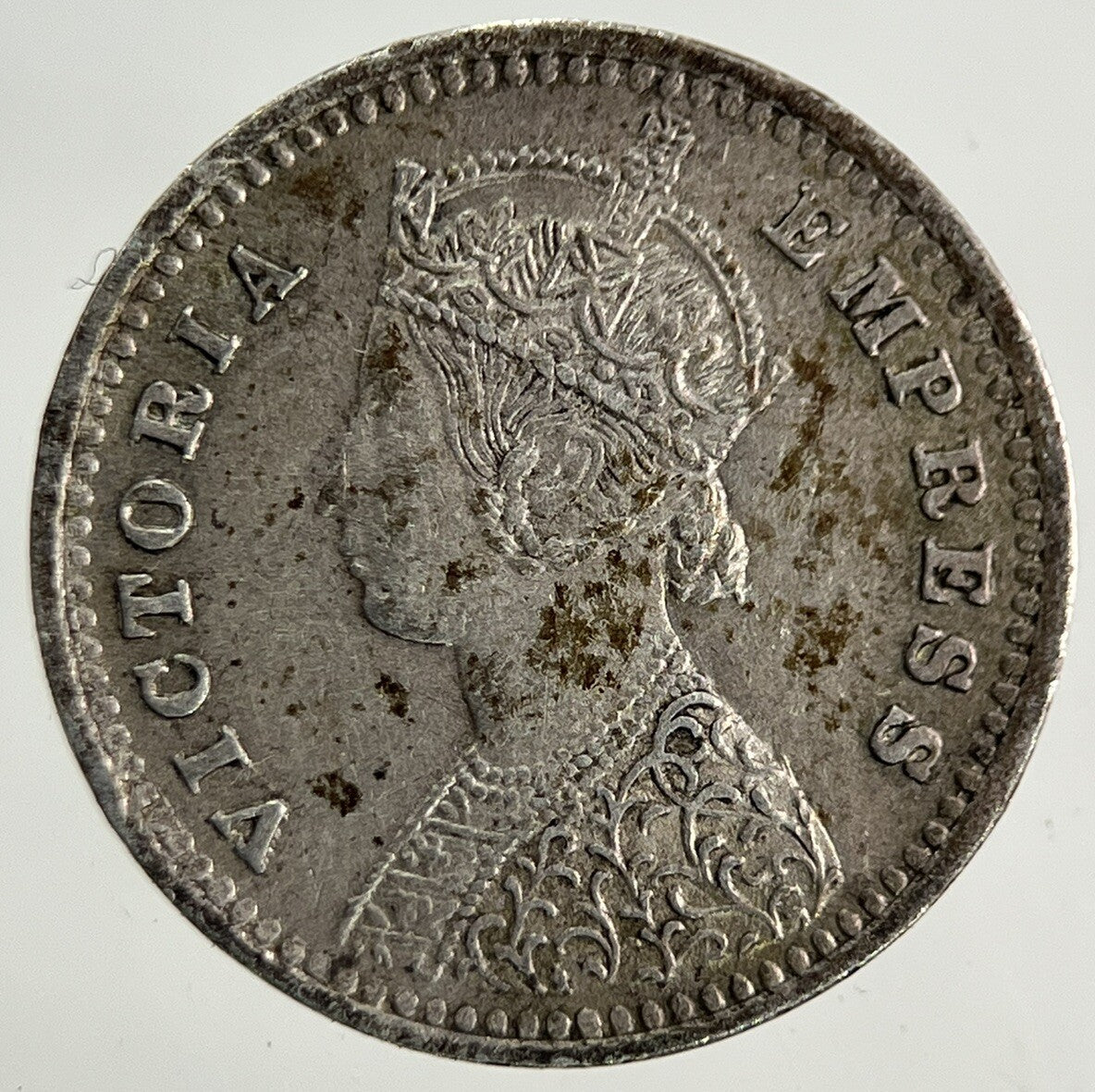 1886 India 2 Annas Silver Coin | Very High Grade