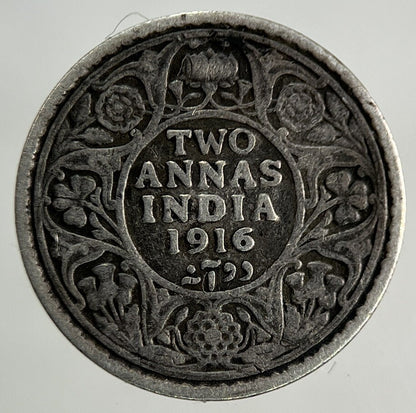 1916 India 2 Annas Silver Coin | Fine Collectable Grade