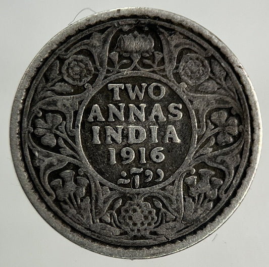 1916 India 2 Annas Silver Coin | Fine Collectable Grade