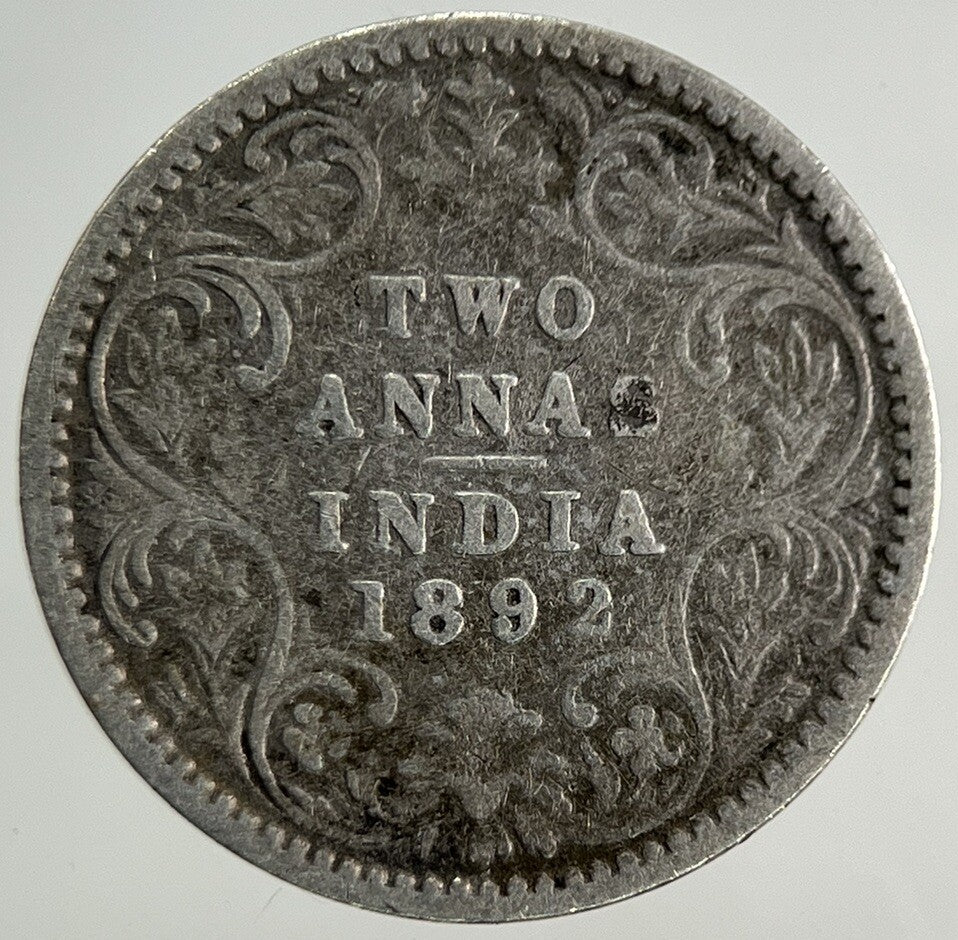 1892 India 2 Annas Silver Coin | Collectable Grade