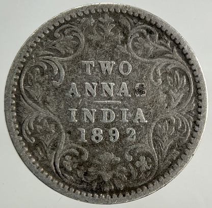 1892 India 2 Annas Silver Coin | Collectable Grade