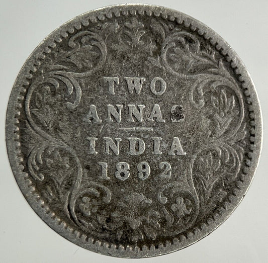1892 India 2 Annas Silver Coin | Collectable Grade