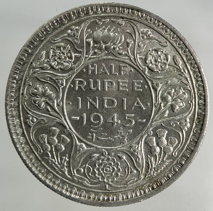 1945 India Half Rupee Silver Coin | Very High Grade