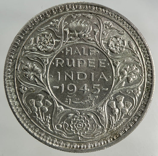 1945 India Half Rupee Silver Coin | Very High Grade