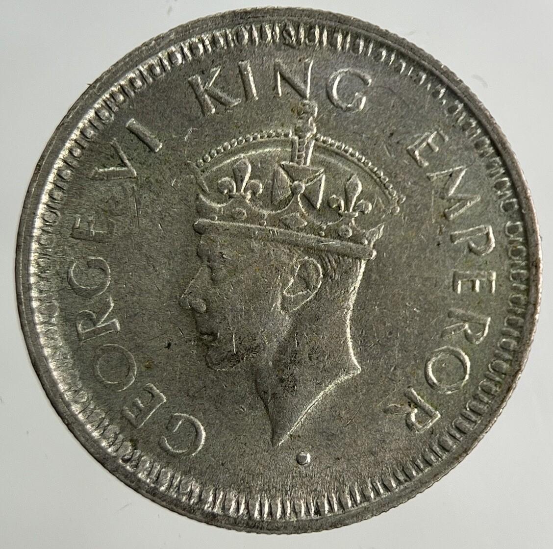 1944 India 1/4 Quarter Rupee Silver Coin | Very High Grade