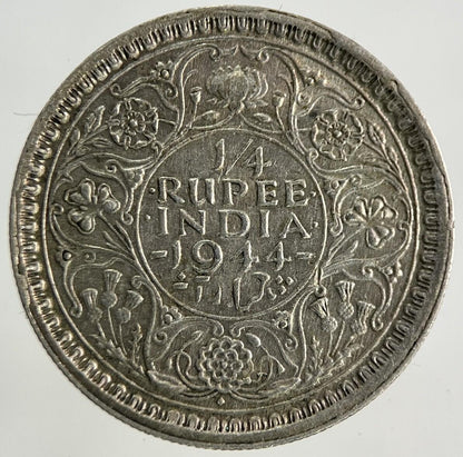 1944 India 1/4 Quarter Rupee Silver Coin | Very High Grade