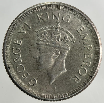 1943 India 1/4 Quarter Rupee Silver Coin | Very High Grade