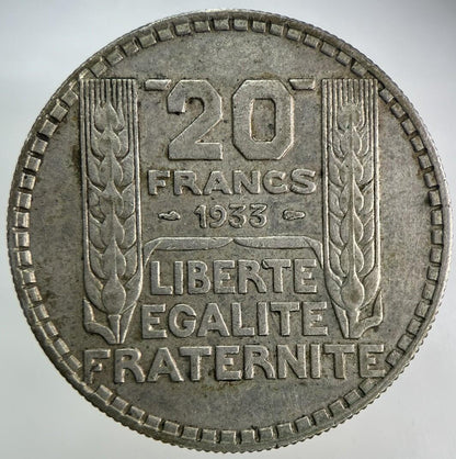 1933 France 20 Francs Silver Coin | Very High Grade
