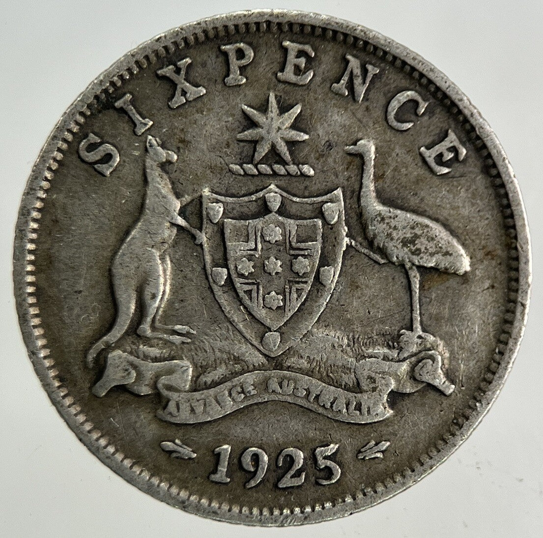 1925 Australia Sixpence Silver Coin | Fine Collectable Grade