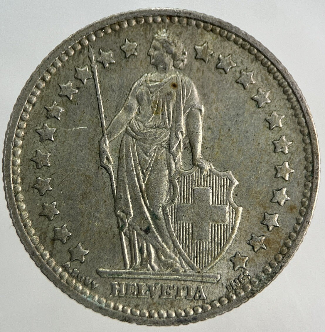 1956 Switzerland Swiss 1 Franc Silver Coin | Very High Grade