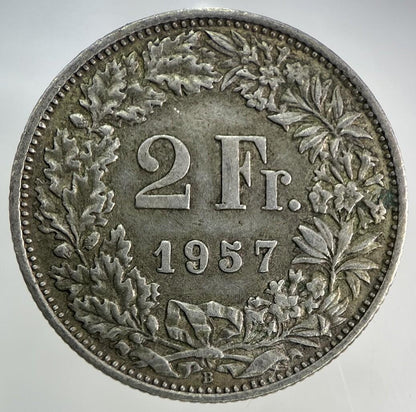 1957 Switzerland Swiss 2 Franc Silver Coin | Very High Grade