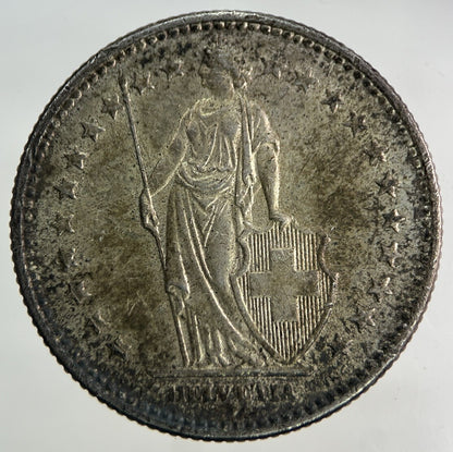 1965 Switzerland Swiss 2 Franc Silver Coin | Very High Grade