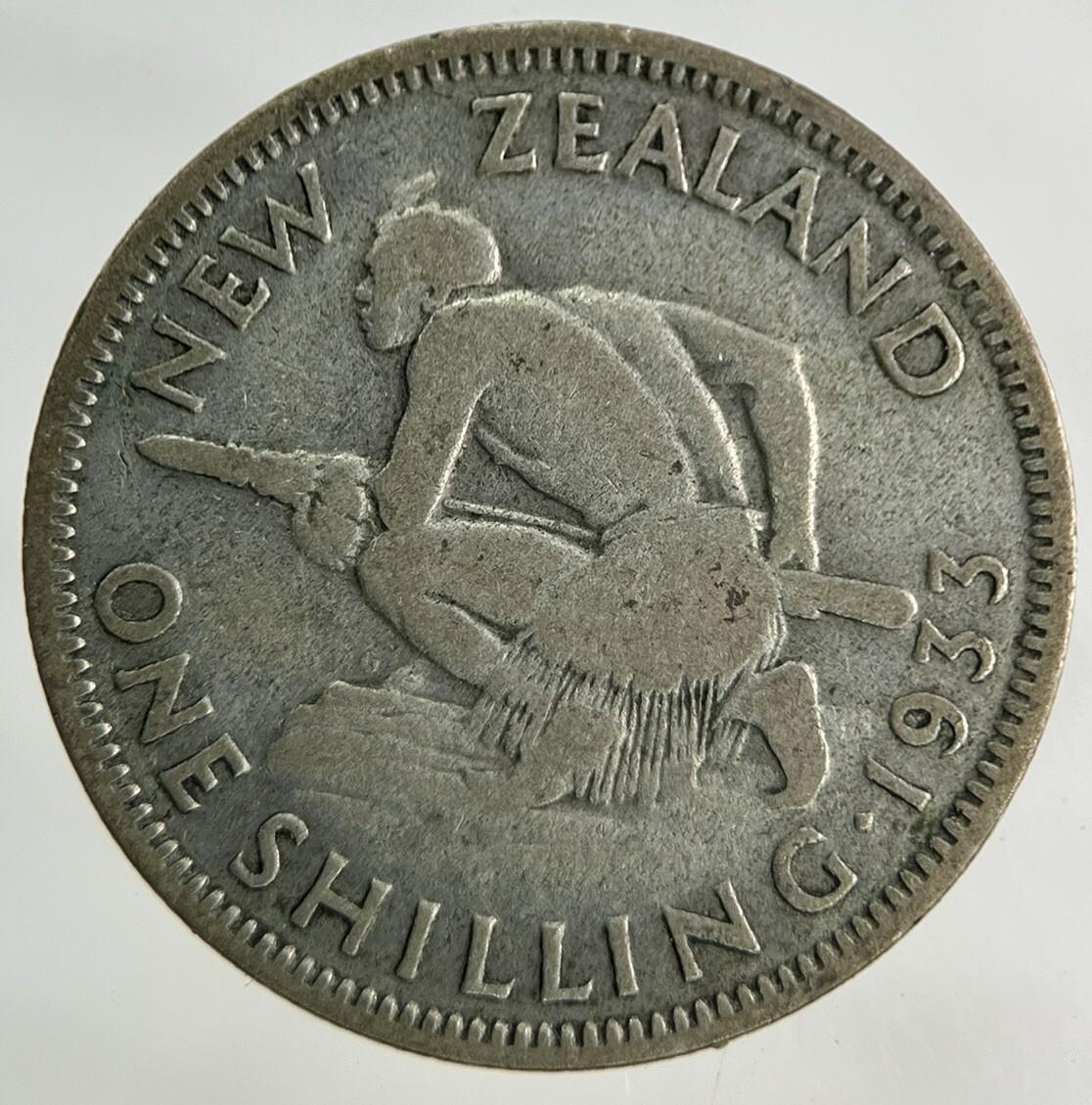 1933 New Zealand Shilling Silver Coin | Collectable Grade