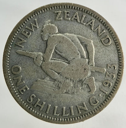 1933 New Zealand Shilling Silver Coin | Collectable Grade
