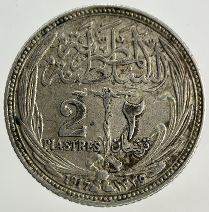 1917 Egypt 2 Piasters Silver Coin | Very High Grade
