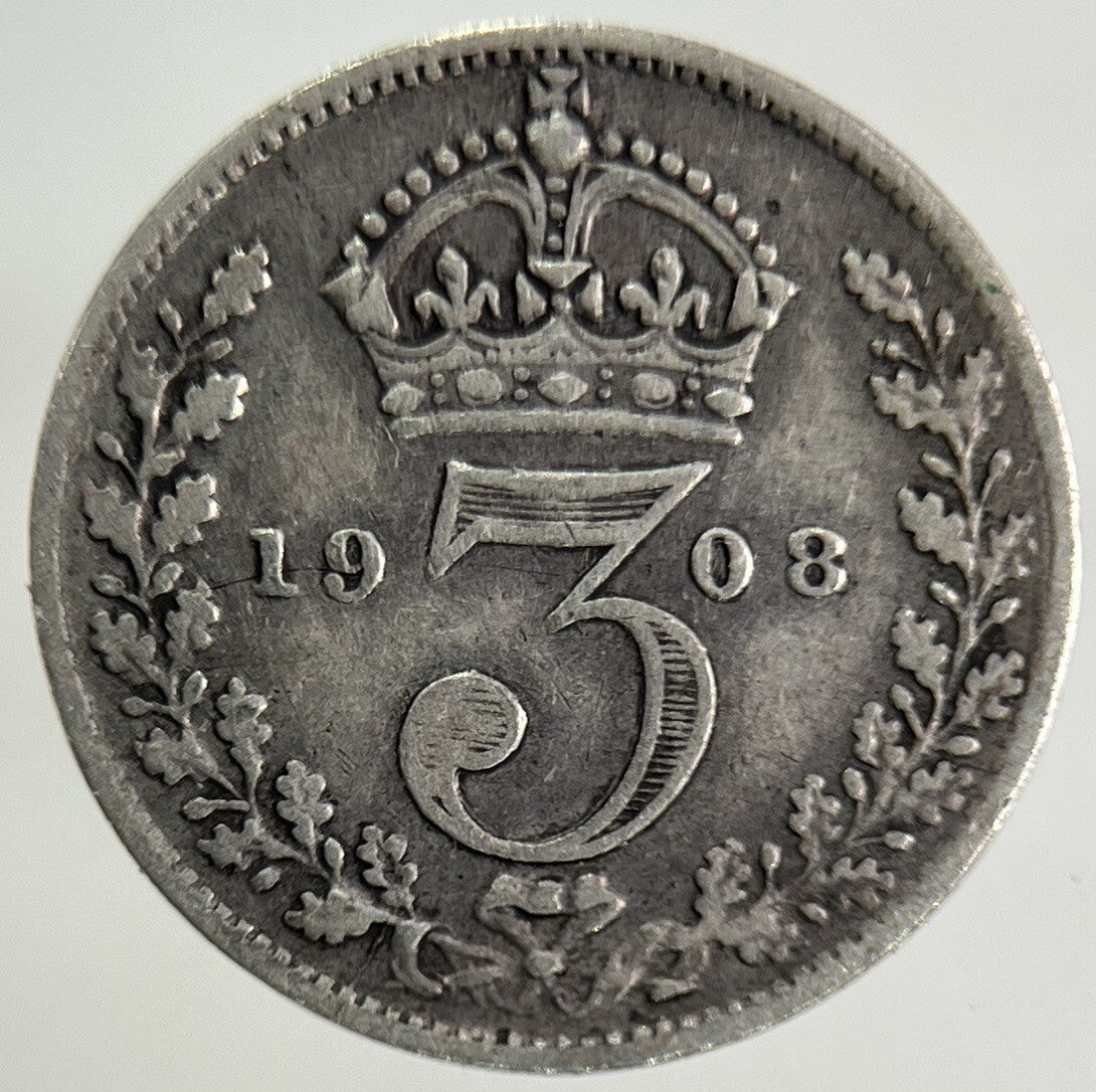 1908 Edward VII Threepence Silver Coin | Fine Collectable Grade