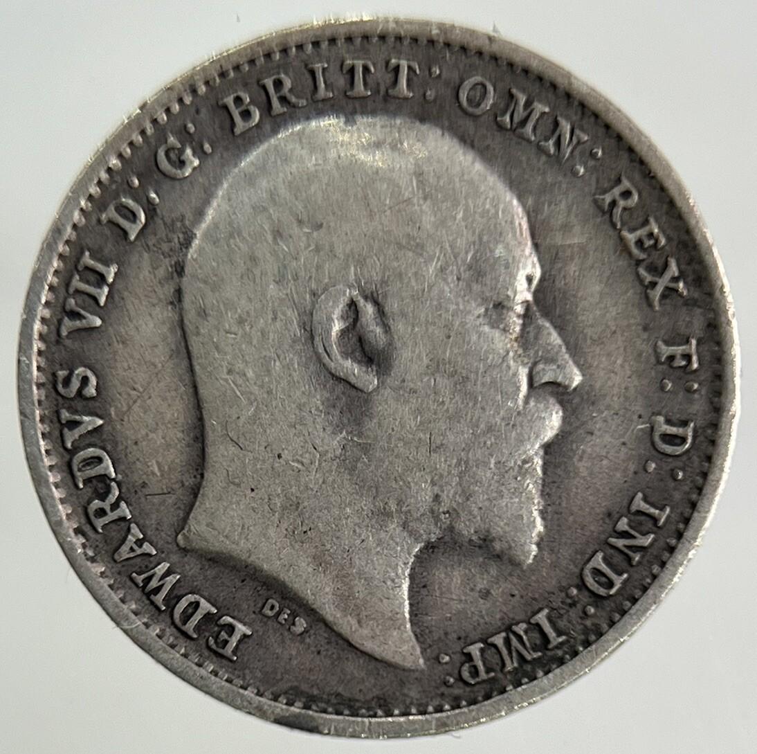 1908 Edward VII Threepence Silver Coin | Fine Collectable Grade