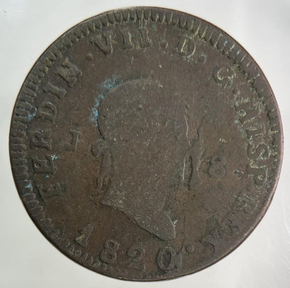 1820 Spain 8 Maravedis Coin | Fine Collectable Grade