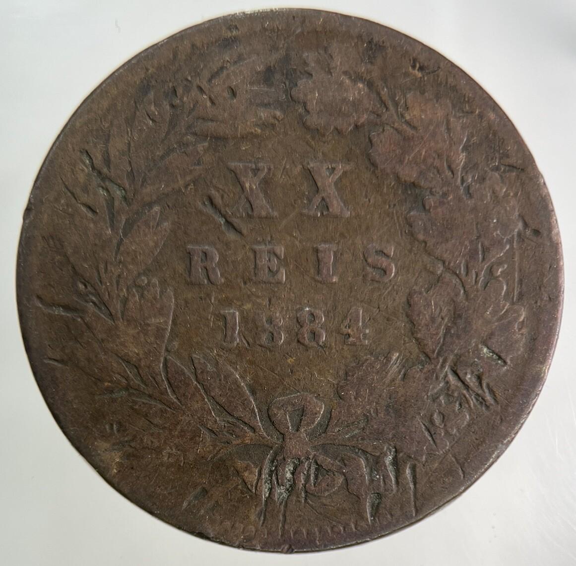 1884 Portugal 20 XX Reis Coin | Collectable Grade