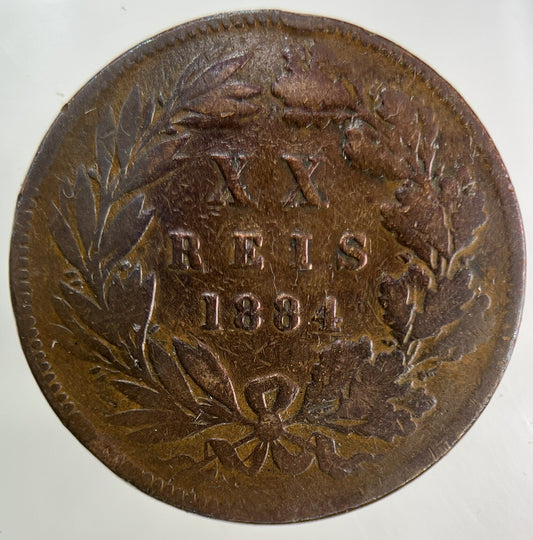 1884 Portugal 20 XX Reis Coin | Collectable Grade