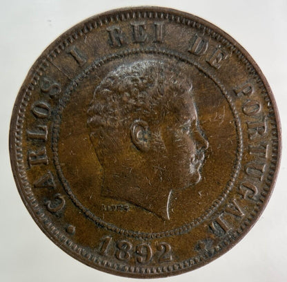 1892 Portugal 20 XX Reis Coin | Very High Grade