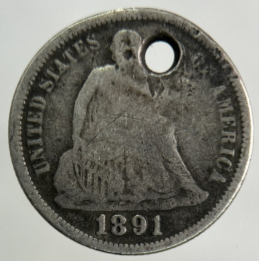 1891 US USA One Dime Silver Coin | Collectable Grade
