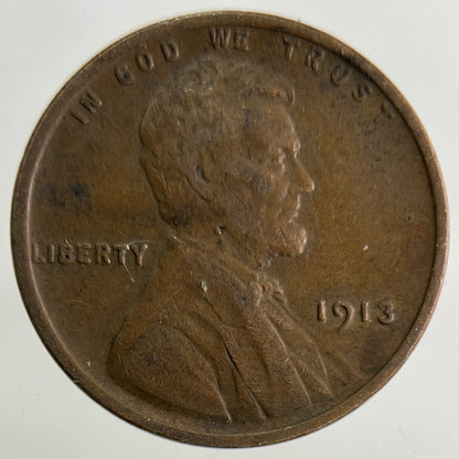 1913 US USA Wheat One Cent Coin | Fine Collectable Grade