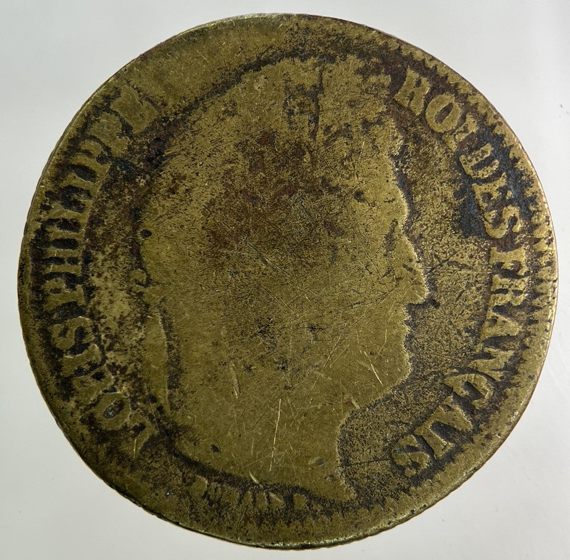 Old Forgery 1835 France 2 Francs Brass Coin | Collectable Grade